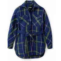 Desigual , Giacca overshirt quadri, Blu, XS