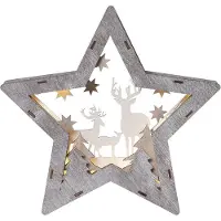 Star Trading Stella LED Fauna di legno, altezza 24 cm