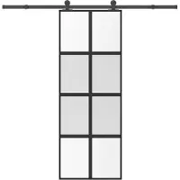 vidaXL Porta scorrevole con rubinetto 76x205 cm in vetro temperato e alluminio