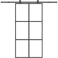 vidaXL Porta scorrevole con rubinetteria 102x205 cm ESG vetro e alluminio