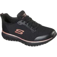 SKECHERS per donna. 77222EC Sneakers Work Slip-Resistant: Squad nero (40), Basso, Stringhe, Casual, Sportivo