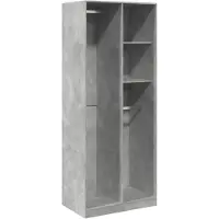 vidaXL Armadio grigio cemento 80x50x200 cm materiale a base di legno