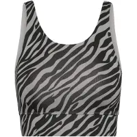 Hey Honey Women's Bustier Zebra Reggiseno sportivo Donna (XS, grigio)