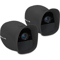 Kwmobile 2x Custodia protettiva per Arlo Pro / Pro 2 - Custodia intelligente - Custodia in silicone per telecamera di sorveglianza - Copertura parasole - Custodia per telecamera, nera