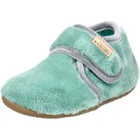Living Kitzbühel Baby's Hook-and-Loop Shoes Velvet Plain Pantofole Bambini (19, verde)