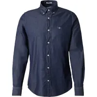 Gant per uomo. 3000402 Camicia Slim Fit Indigo navy indaco (M), Casual, Cotone, Classico, Manica lunga