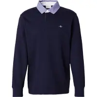 Gant per uomo. 2004082 Polo pesante Cambray blu navy (S), Casual, Cotone, Manica lunga