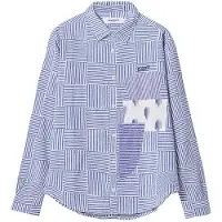 Desigual , Camicia patchwork righe, Cotone, Blu, L