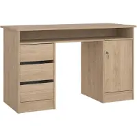 Die Möbelfundgrube Scrivania Function Plus con 1 anta e 3 cassetti, colore a scelta: Jackson Hickory