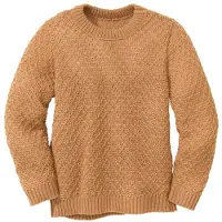 Disana Kid's Aran-Pullover Pullover di lana Bambini (134/140, beige/arancione)
