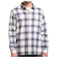 DEDICATED Shirt Rute Flannel Shadow Check Camicia Uomo (S, grigio)