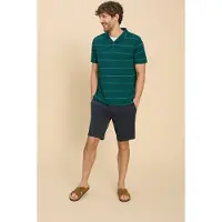White Stuff Jacquard Stripe Polo Teal Taglia: S | Polo Outlet | Uomo | Ciano