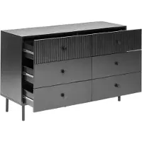 Beliani Cassettiera con 6 cassetti in truciolato nero MDF mobile moderno per il soggiorno camera da letto