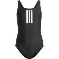 Adidas Kid's 3 Stripes Mid Suit Costume intero Bambini (104, nero/grigio)