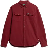 Superdry per uomo. M4010723A Camicia Flannel Workwear Rossa (S), Rosso, Casual, Cotone, Manica lunga