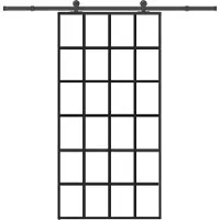 vidaXL Porta scorrevole con rubinetteria 102x205 cm ESG vetro e alluminio