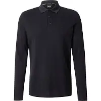 BOSS per uomo. 50536609 Polo a maniche lunghe in piqué di cotone nero (XL), Casual, Manica lunga
