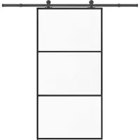 vidaXL Porta scorrevole con rubinetteria 102x205 cm ESG vetro e alluminio