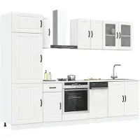 vidaXL Set di armadietti da cucina 8 pezzi Lucca in legno bianco