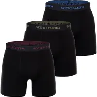 Scotch & Soda 3pk Mens Cotton Stretch Boxer Brief Black/bright Taglia: M | Biancheria intima Outlet | Uomo | Nero