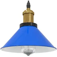 vidaXL Lampada a sospensione Altezza regolabile E27 Blu scuro Lucido Ø 22 cm