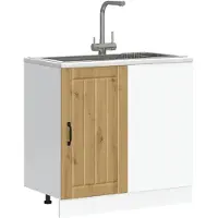 vidaXL Base da cucina Lucca Artisan in legno di rovere