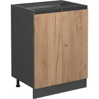 Vicco Mobiletto base cucina R-Line Rovere dorato 60 cm Forma a J, senza piano di lavoro, Model 39714