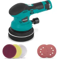 Vonroc Lucidatrice 12V- Ø 125mm | Incl. Batteria, cavo usb-c, 4 dischi per lucidatura e carta abrasiva