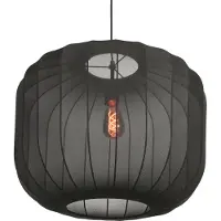 Anne Lighting Lampada a sospensione - nero - Sable - metallo tessile - Ø 55cm - E27 - 4192ZW - Anne Lighting