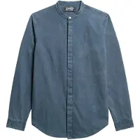Superdry per uomo. M4010866A Camicia Merchant Indigo Blu Navy (XL), Casual, Cotone, Manica lunga