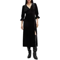 AllSaints Ani Velvet Dress Black Taglia: 4 | Abiti Midi Outlet | Donna | Nero