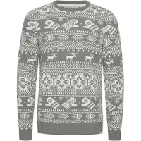 11 Project Pullover 'Uwe' pietra / bianco