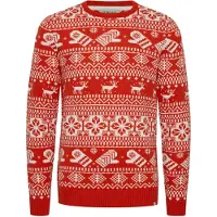 11 Project Pullover 'UWE' rosso / bianco