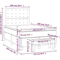 vidaXL Letto a molle con materasso Taupe 120x190 cm in tessuto