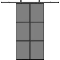 vidaXL Porta scorrevole con rubinetteria 102,5x205 cm in vetro temperato e alluminio