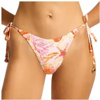 Seafolly Women's La Mer Tie Side Rio Pant Parte inferiore bikini Donna (44, arancione)