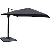 Mendler Ombrellone a semaforo per la ristorazione MCW-A96, ombrellone, 3x4 m (Ø 5 m) in poliestere/alluminio, 26 kg ~ antracite con base