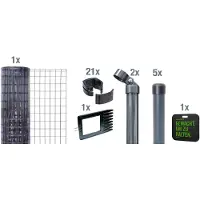 Alberts 693619 Fix-Clip Pro come set completo di recinzione, per la posa nel calcestruzzo con cuscino a ginocchio, antracite, altezza 153 cm, lunghezza 10 m