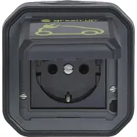 Legrand FR, AP, Green'Up, presa con contatto di protezione, S L, EB, IP44, IK08, antracite, 1 pz.