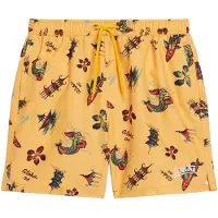 Superdry per uomo. M3010232A Costume da bagno con stampa hawaiana riciclata gialla (XL), Giallo, Beachwear, Polister riciclato, Sostenibile