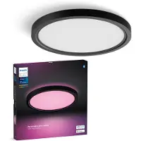 Philips Hue White & Color Ambiance Plafoniera Da Soffitto Tento Wca Led Rotonda Da 29,1 Cm, Nero