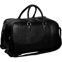 The Chesterfield Brand Wax Pull Up 2 ruote Borsa da viaggio Vera Pelle 60 cm nero