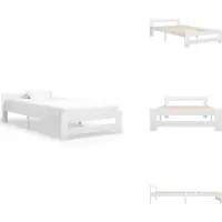 vidaXL Letto in legno massiccio di pino bianco 90x200 cm - Letti e strutture letto