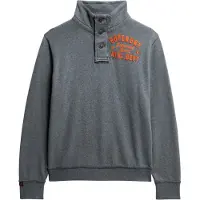 Superdry per uomo. M2014114A Felpa grigia Henley vintage atletica (M), Casual, Grigio, Cotone