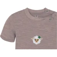 Normani Tutina / body per bambino 'Tihoi' camoscio / verde scuro / rosa antico / bianco