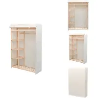 vidaXL Armadio in tessuto e legno di pino, 110 x 40 x 170 cm - Armadi