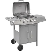 vidaXL Barbecue a gas 4+1 fiamme argento