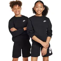 Nike Kid's NSW Club Fleece Crew L/S Maglia a manica lunga Bambini (M, nero)