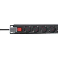 Intellinet 715133 Presa a 9 vie 2 m di cavo Interruttore di rete 1U