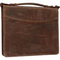Greenburry Vintage Caso di scrittura Vera Pelle 34 cm marrone